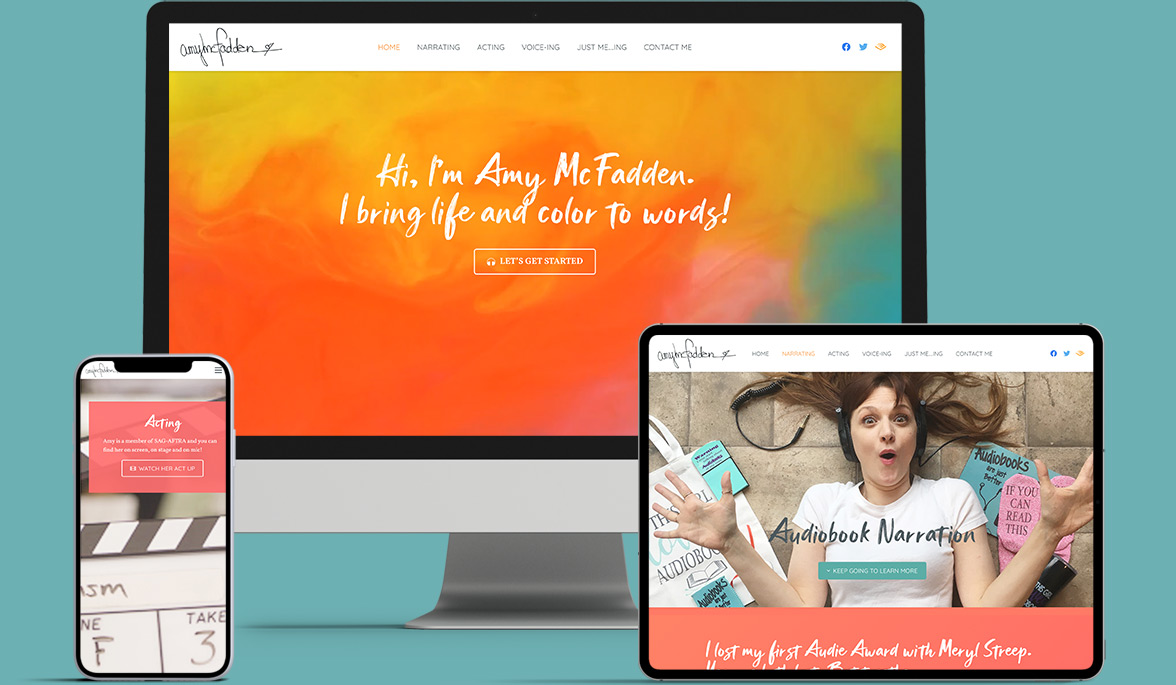 amymcfadden.com website designed and developed by Camille Lemoine