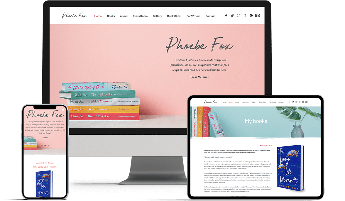 Phoebefoxauthor.com website designed and developed by Camille Lemoine